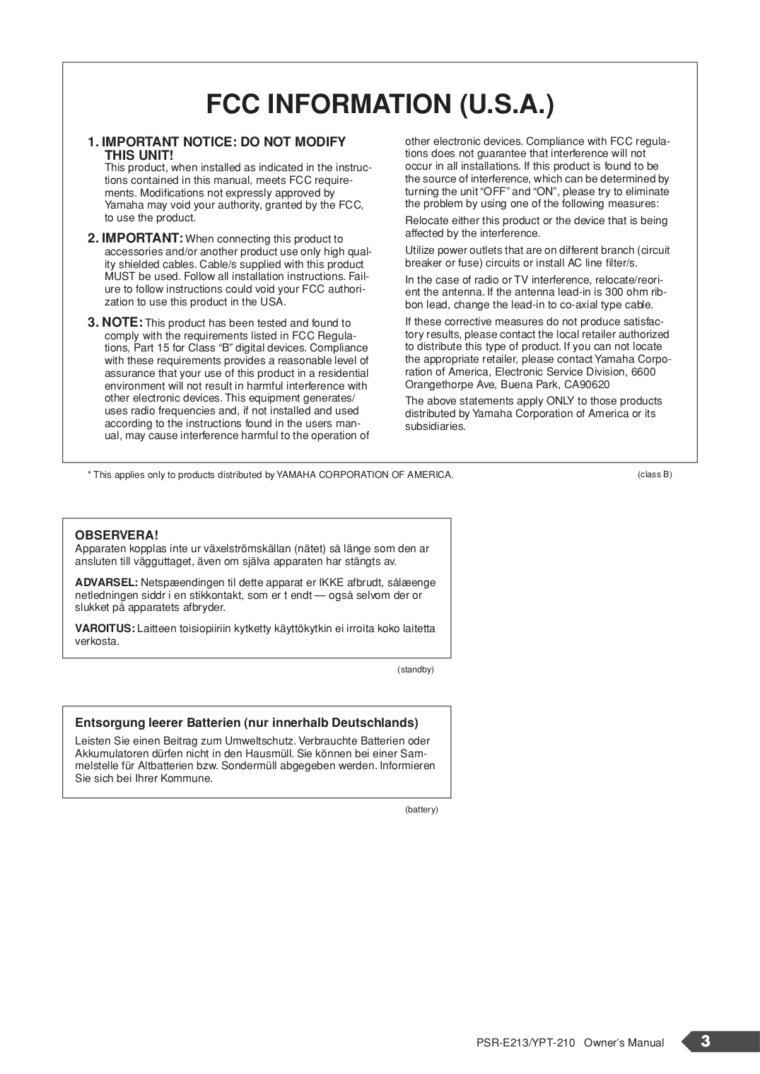 PDF manual for Yamaha Music Keyboard PSR-210